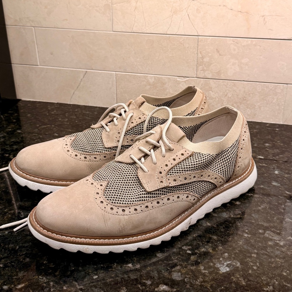 Dockers Hawking Smart Series Knit & Leather Wingtip Oxfords - Oatmeal